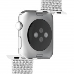 Puro Apple Watch-armbånd, 42-44 mm, S/M & M/L, Nylon, Vit