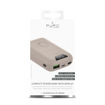 Puro Power Bank 10 000 mAh Display USB-A+USB-C 15W, Rosa