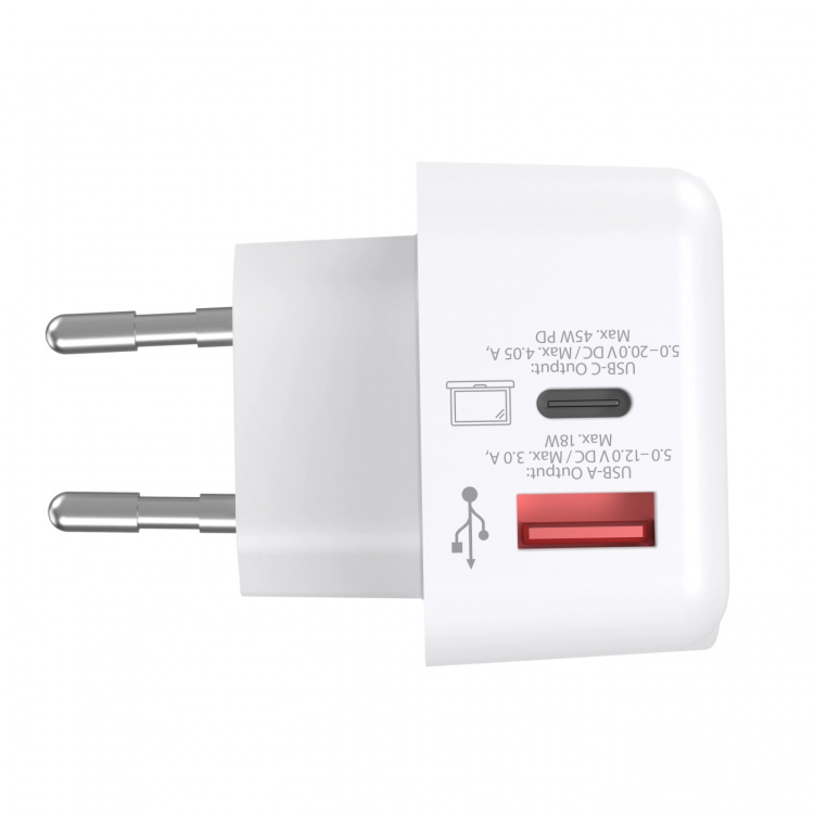 SKROSS EU-USB-lader AC45PD - C til C-kabel inkludert