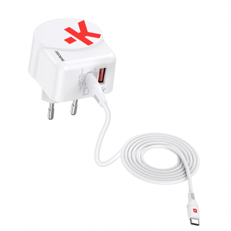 SKROSS EU-USB-lader AC45PD - C til C-kabel inkludert