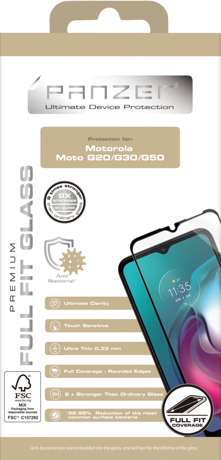 Panzer Motorola Moto G20/G30/G50 Full-fit Glass Svart