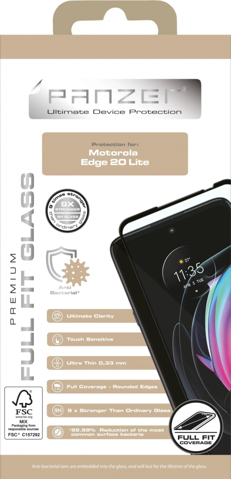 Panzer Motorola Edge 20 Lite Full-Fit Glass Svart Panzer Motorola Edge 20 Lite Full-Fit Glass Svart