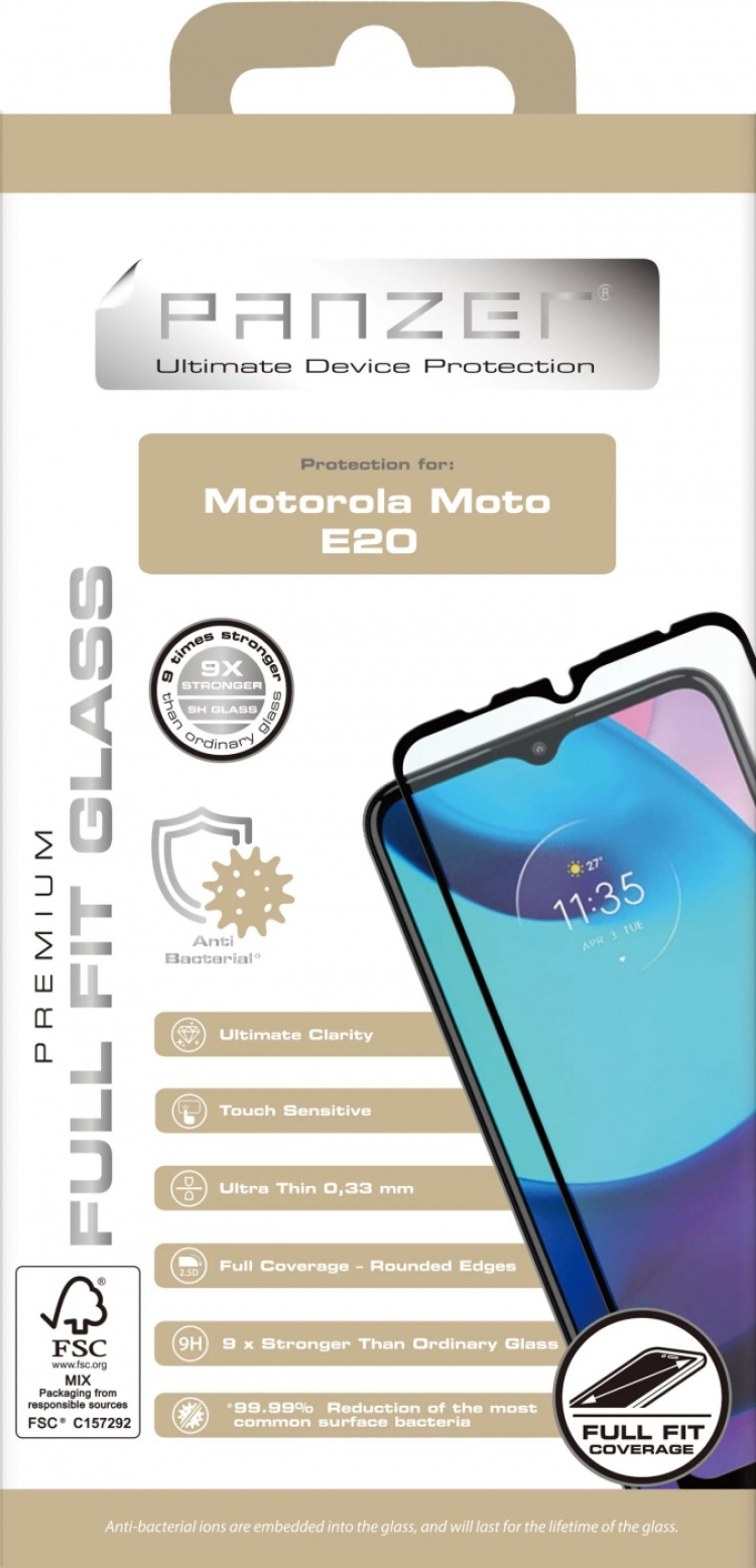 Panzer Motorola Moto E20 Full Fit Glass Svart