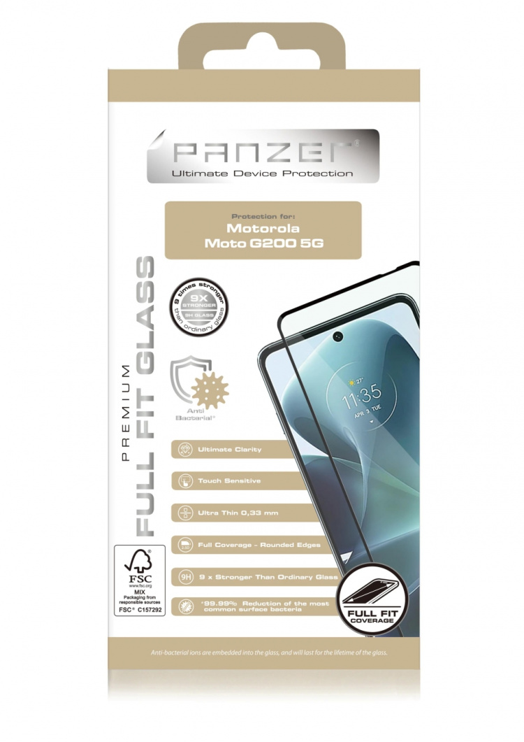 Panzer Motorola Moto G200 Full Fit Glass Svart