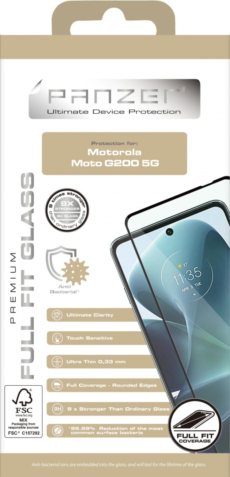 Panzer Motorola Moto G200 Full Fit Glass Svart