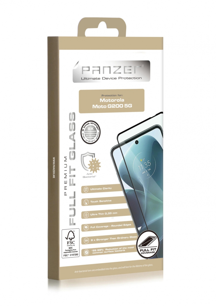 Panzer Motorola Moto G200 Full Fit Glass Svart