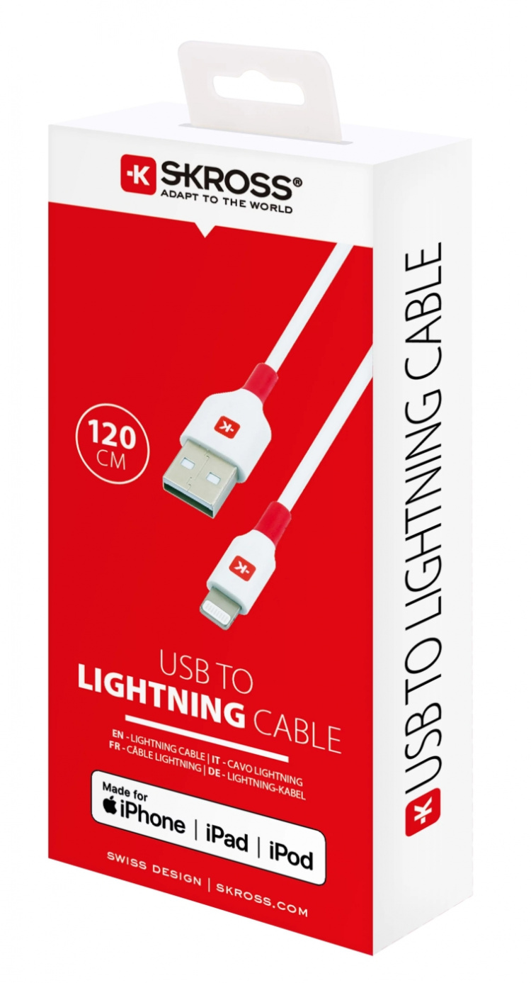 SKROSS USB til Lightning-kabel - 120 cm