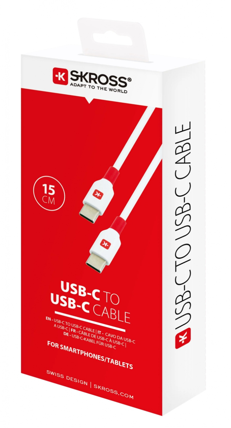 SKROSS USB-C til USB-C-kabel - 15 cm