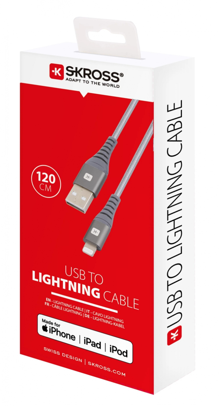 SKROSS USB til Lightning-kabel - 120 cm
