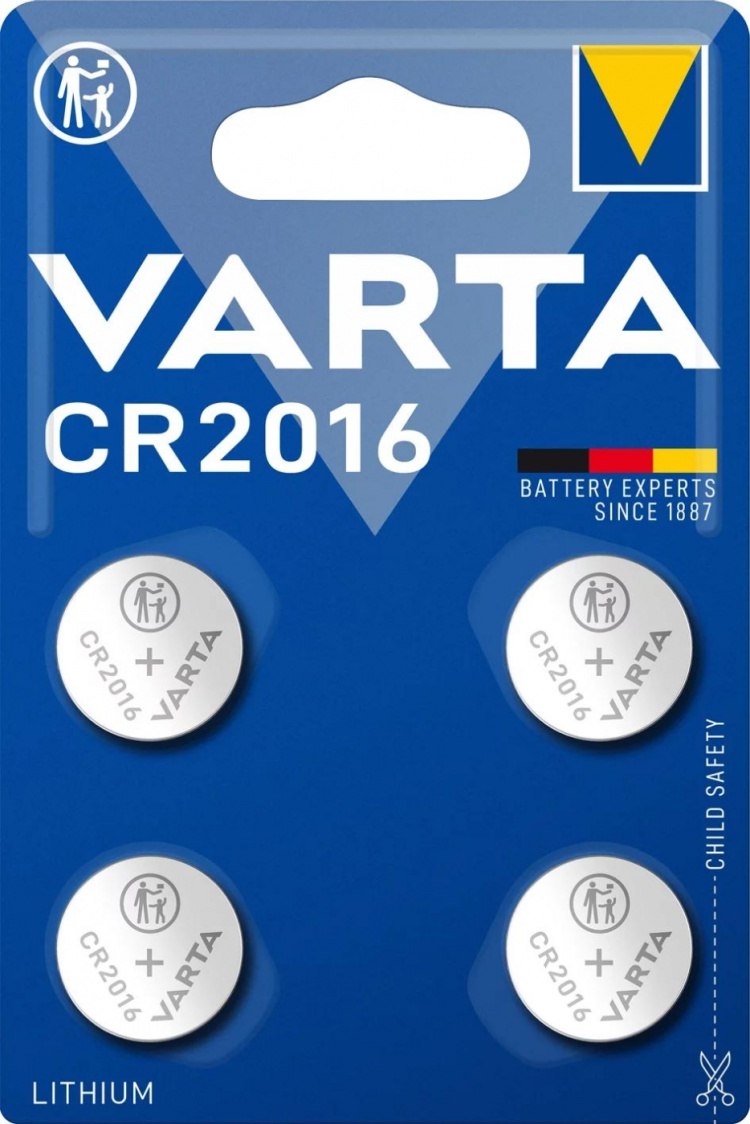 Varta CR2016 litium-mynt 4-pakning