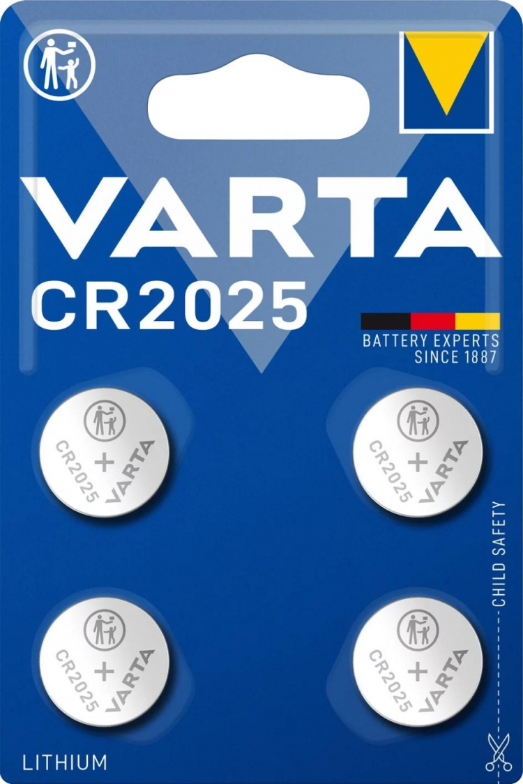 Varta CR2025 litium-mynt 4-pakning