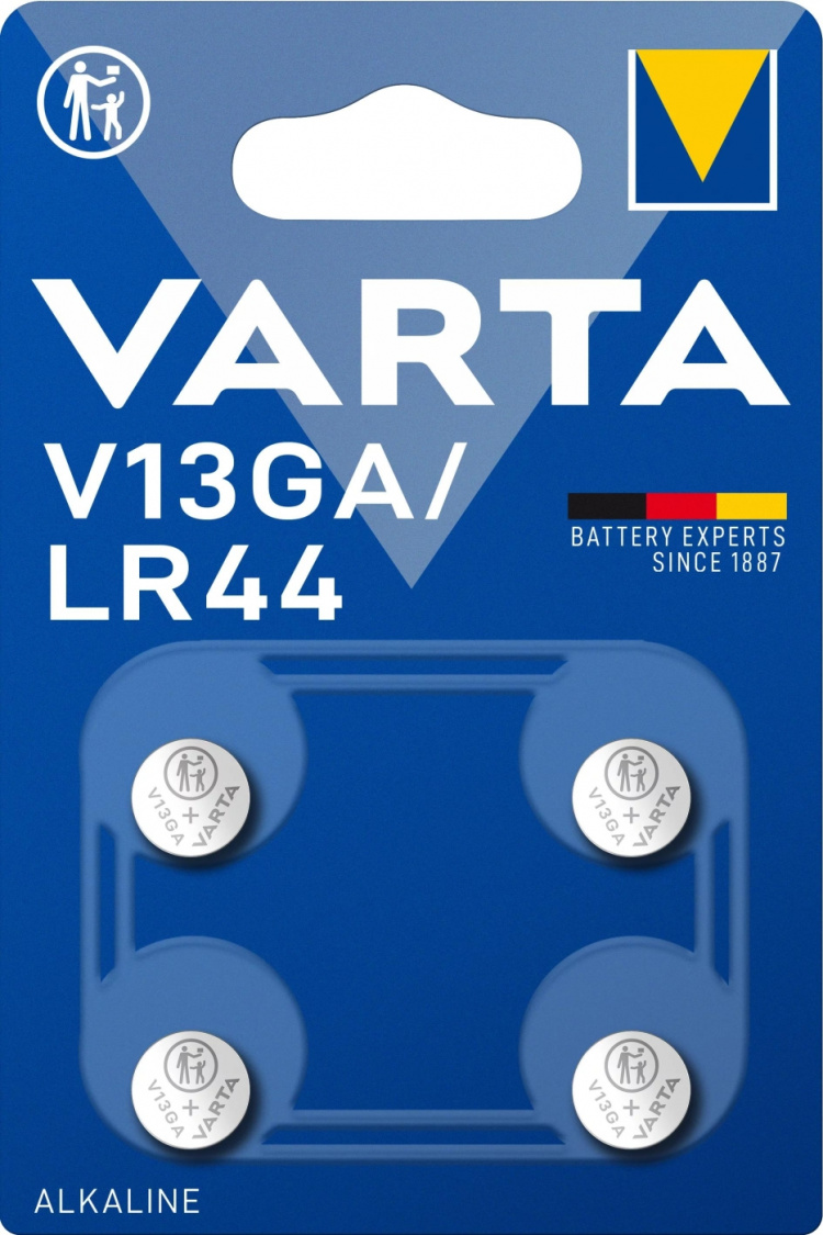 Varta V13GA/LR44 Alkaline 4-pakning