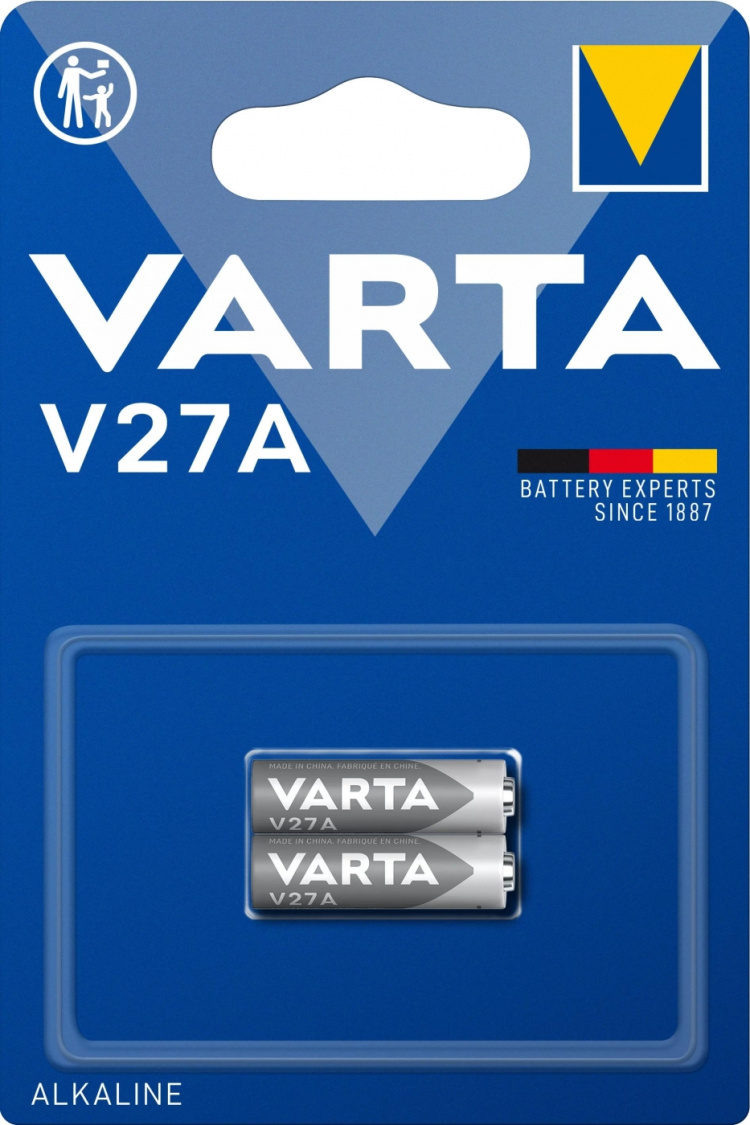 Varta V27A Alkalisk spesialbatteri, 12 V, 2-pakning
