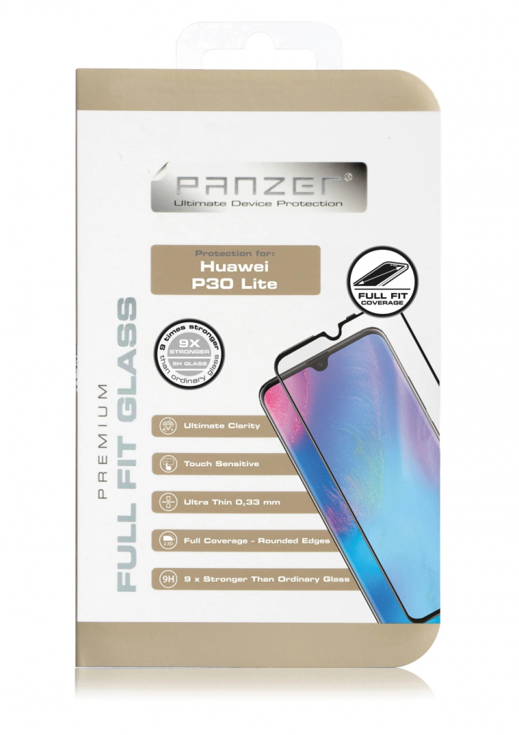 Panzer Huawei P30 Lite, Full-Fit Glass, Svart Panzer Huawei P30 Lite, Full-Fit Glass, Svart