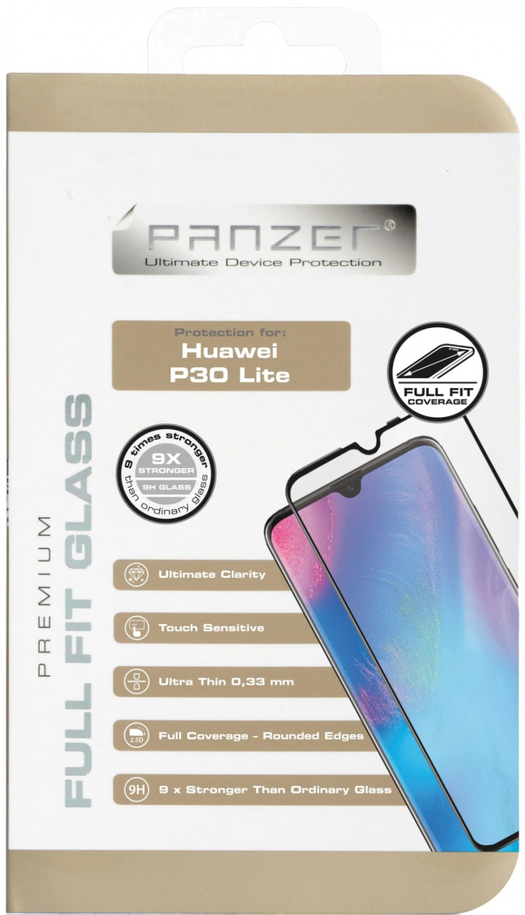 Panzer Huawei P30 Lite, Full-Fit Glass, Svart Panzer Huawei P30 Lite, Full-Fit Glass, Svart