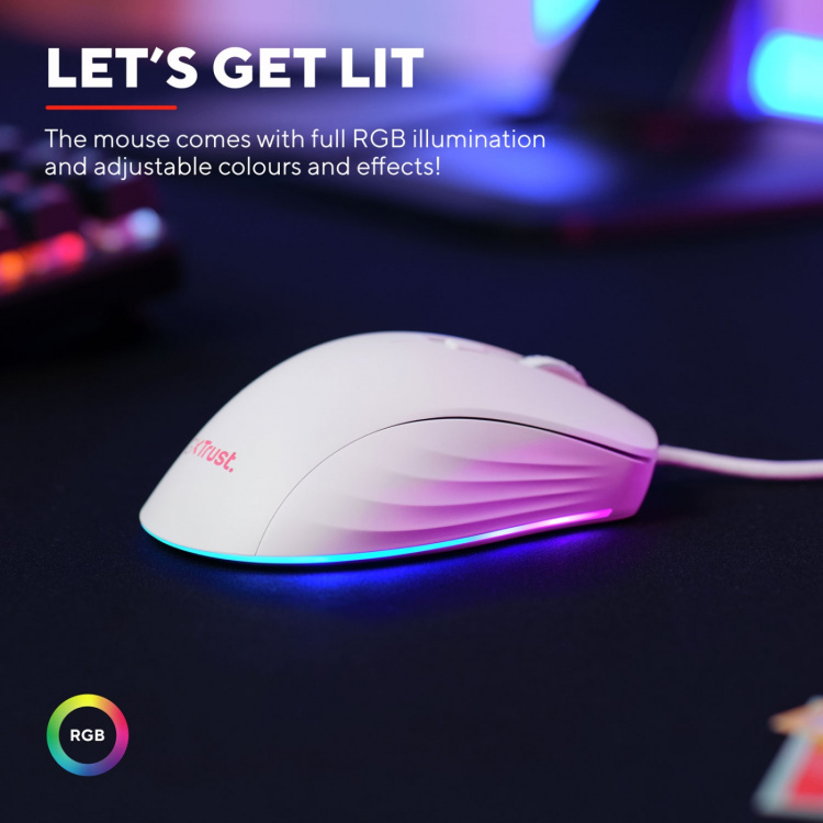 Trust GXT 924W Ybar+ spillmus hvit Trust GXT 924W Ybar+ spillmus hvit