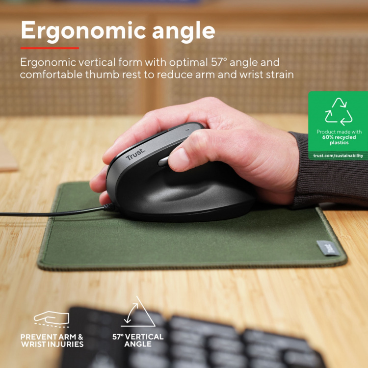 Trust Bayo II Ergonomisk mus, svart Trust Bayo II Ergonomisk mus, svart