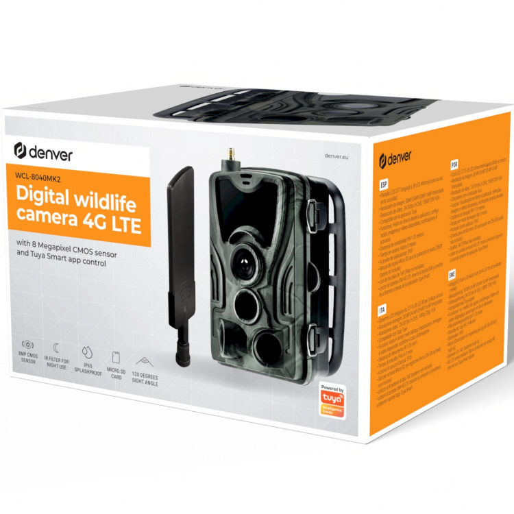Denver 4G Tuya agnkamera med 8mp CMOS-sensor