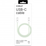 Celly USB-C til USB-C-kabel 60W 1,5 m grønn Celly USB-C til USB-C-kabel 60W 1,5 m grønn