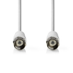 Nedis Satellite & Antennekabel | F Han | F Han | Nikkel belagt | 75 Ohm | Dobbelt skjermet | 2.00 m | Rund | PVC | Hvit | Label