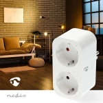 Nedis SmartLife Smart Plug | IP21 | Efektmåler | 3680 W | Type F (CEE 7/7) | 0 - 55 °C | Android™ / IOS | 2-veis | Hvit | 1 stk