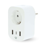 Nedis SmartLife Smart Plug | IP21 | Efektmåler | 3680 W | Type F (CEE 7/7) / 1x USB-C™ / 2x USB | 0 - 55 °C | Android™ / IOS | Hvit | 1 stk Nedis SmartLife Smart Plug | IP21 | Efektmåler | 3680 W | Type F (CEE 7/7) / 1x USB-C™ / 2x USB | 0 - 55 °C | Android™ / IOS | Hvit | 1 stk