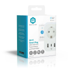 Nedis SmartLife Smart Plug | IP21 | Efektmåler | 3680 W | Type F (CEE 7/7) / 1x USB-C™ / 2x USB | 0 - 55 °C | Android™ / IOS | Hvit | 1 stk Nedis SmartLife Smart Plug | IP21 | Efektmåler | 3680 W | Type F (CEE 7/7) / 1x USB-C™ / 2x USB | 0 - 55 °C | Android™ / IOS | Hvit | 1 stk