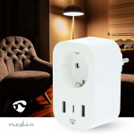 Nedis SmartLife Smart Plug | IP21 | Efektmåler | 3680 W | Type F (CEE 7/7) / 1x USB-C™ / 2x USB | 0 - 55 °C | Android™ / IOS | Hvit | 1 stk Nedis SmartLife Smart Plug | IP21 | Efektmåler | 3680 W | Type F (CEE 7/7) / 1x USB-C™ / 2x USB | 0 - 55 °C | Android™ / IOS | Hvit | 1 stk
