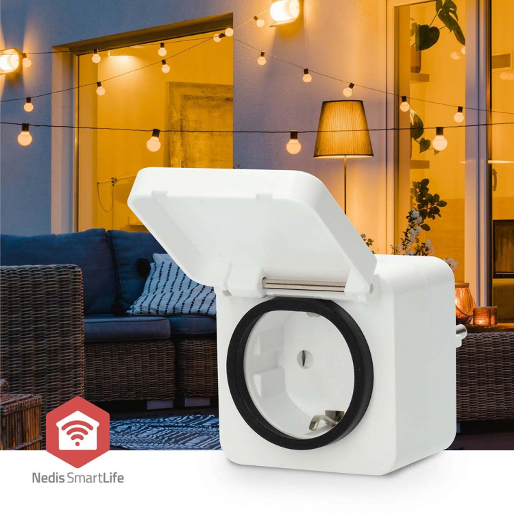 Nedis SmartLife Smart Plug | IP44 | Efektmåler | 3680 W | Type F (CEE 7/7) | -25 - 55 °C | Android™ / IOS | Hvit | 1 stk Nedis SmartLife Smart Plug | IP44 | Efektmåler | 3680 W | Type F (CEE 7/7) | -25 - 55 °C | Android™ / IOS | Hvit | 1 stk