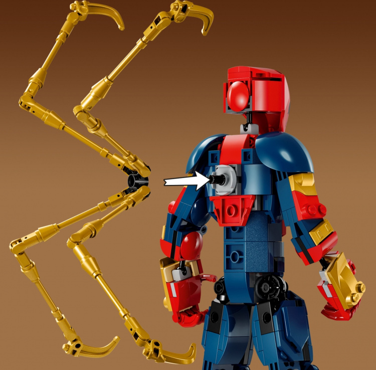 Lego Super Heroes Marvel 76298 - Iron Spider-Man byggefigur som kan bøyes