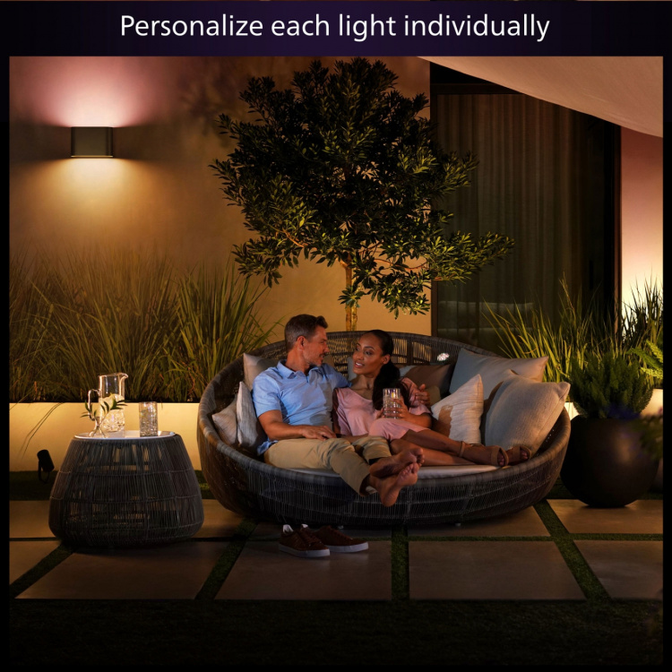 Philips Hue Dymera innendørs- og utendørs vegglampe hvit og fargeambiance svart Philips Hue Dymera innendørs- og utendørs vegglampe hvit og fargeambiance svart