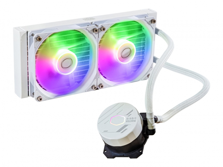 Cooler Master MasterLiquid Lite 240L Core ARGB - væskekjølesystem for prosessorer, 1-pakning hvit 120 mm
