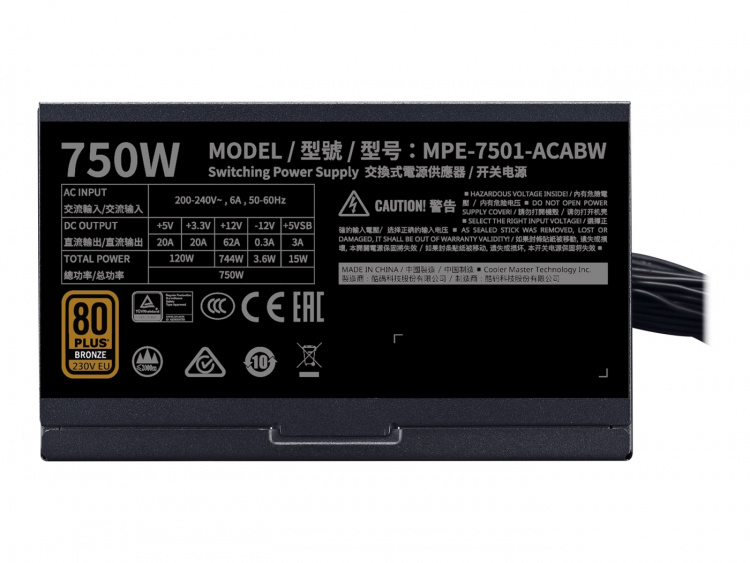 Cooler Master MWE Bronze V2 750 Strømforsyning 750Watt