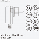 Llitt Allan Steplight-sett 4-pk inkl. strømadapter 12V 3000K 5lm IP67 Llitt Allan Steplight-sett 4-pk inkl. strømadapter 12V 3000K 5lm IP67