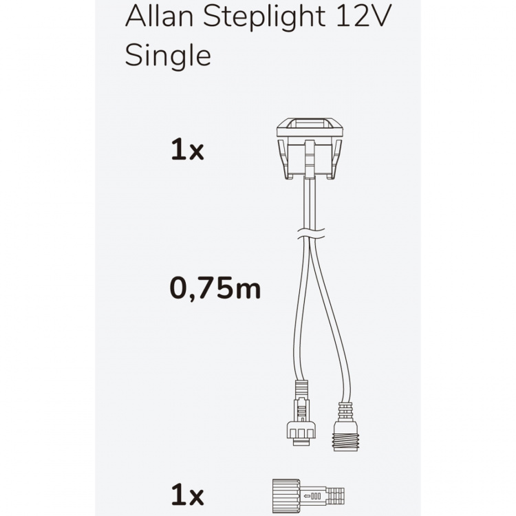 Llitt Allan Steplight 1-pk 12V 3000K 5lm IP67