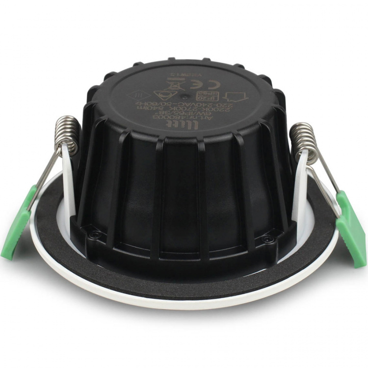 Llitt Ellen innfelt downlight dim-til-varm 520lm IP65 3-pak hvit Llitt Ellen innfelt downlight dim-til-varm 520lm IP65 3-pak hvit