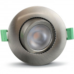 Llitt Ellen Innfelt downlight Dim-to-Warm 520lm IP65 3-pak børstet stål