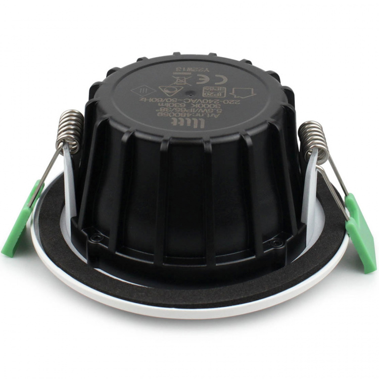 Llitt Lisa dimbar innfelt downlight 3000K 600lm IP65 3-pak Hvit