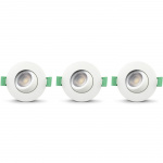 Llitt Sanna dimbar innfelt downlight 3000K/4000K 520lm IP65 3-pak Hvit Llitt Sanna dimbar innfelt downlight 3000K/4000K 520lm IP65 3-pak Hvit