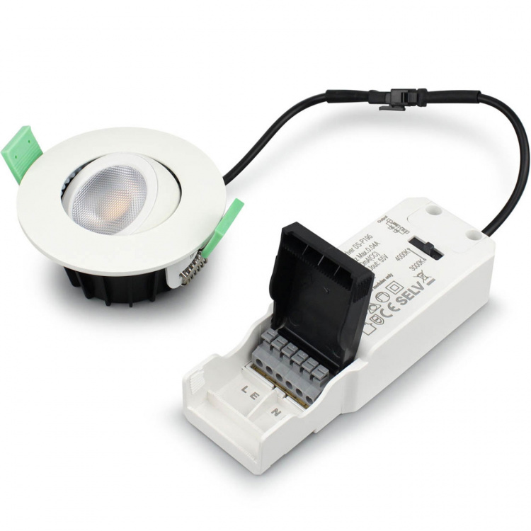 Llitt Sanna dimbar innfelt downlight 3000K/4000K 520lm IP65 3-pak Hvit Llitt Sanna dimbar innfelt downlight 3000K/4000K 520lm IP65 3-pak Hvit