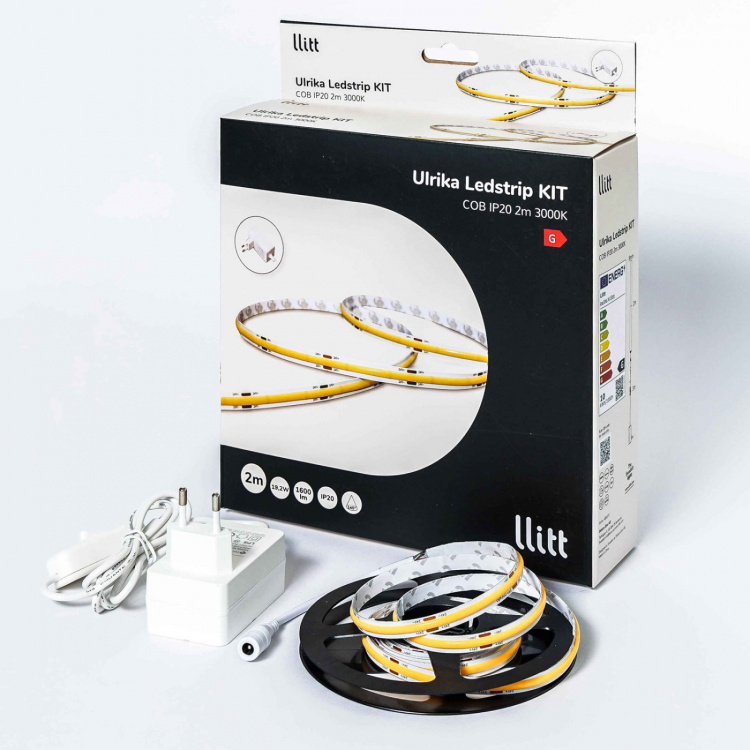 Llitt Ulrika LEDstrip-sett COB-LED IP20 2 meter 3000K Llitt Ulrika LEDstrip-sett COB-LED IP20 2 meter 3000K