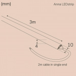 Llitt Anna Ledstrip COB-LED Milky uten transformator IP65 3 meter 3000K Llitt Anna Ledstrip COB-LED Milky uten transformator IP65 3 meter 3000K