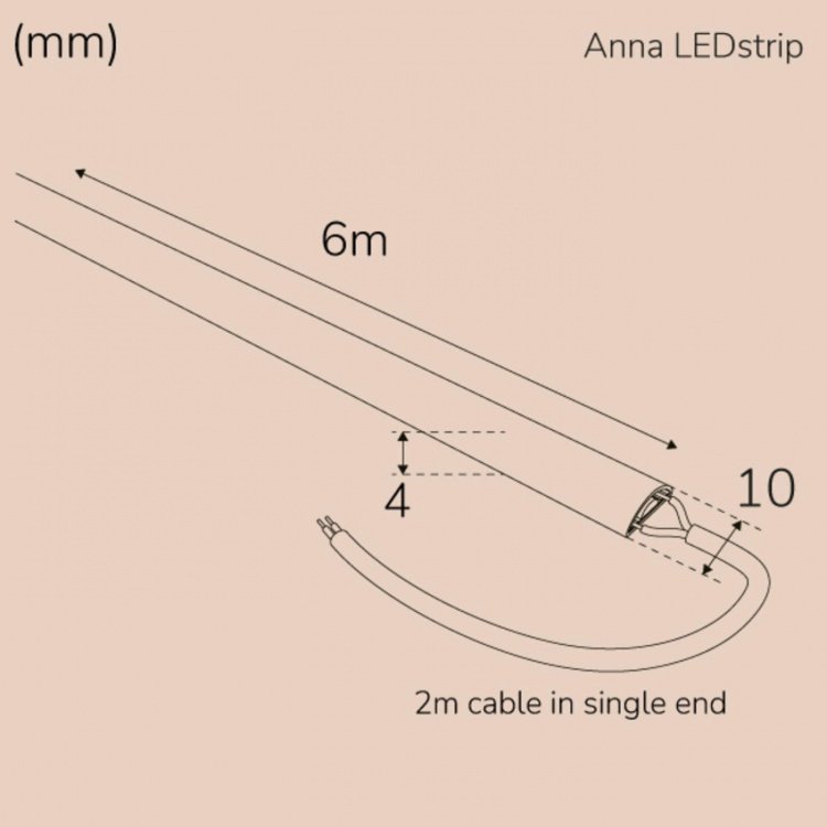 Llitt Anna Ledstrip COB-LED Milky uten transformator IP65 6 meter 3000K??? Llitt Anna Ledstrip COB-LED Milky uten transformator IP65 6 meter 3000K???