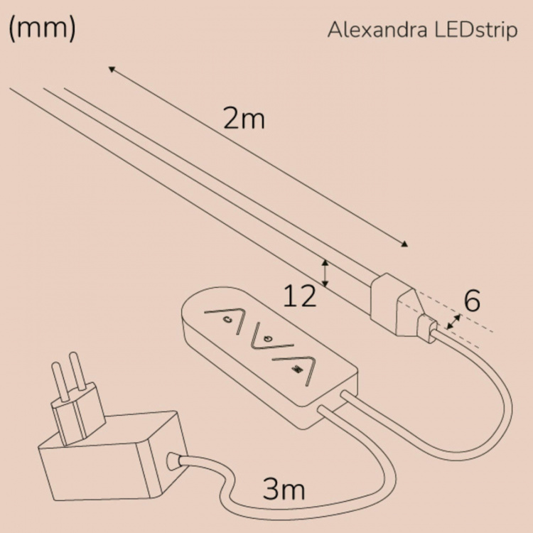 Llitt Alexandra Ledstrip-sett RGBIC Neon IP65 Smart Tuya WiFi 2 meter Llitt Alexandra Ledstrip-sett RGBIC Neon IP65 Smart Tuya WiFi 2 meter