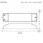 Llitt Lilly Driver Transformer for LED-stripe 24V 0-60W IP20