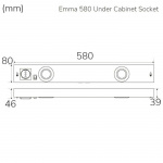 Llitt Emma 580 Kjøkkenbenklampe 2xspot + stikkontakt 3000K 650lm 580cm Llitt Emma 580 Kjøkkenbenklampe 2xspot + stikkontakt 3000K 650lm 580cm