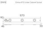Llitt Emma 870 Kjøkkenbenklampe 2xspot + stikkontakt 3000K 650lm 870cm Llitt Emma 870 Kjøkkenbenklampe 2xspot + stikkontakt 3000K 650lm 870cm