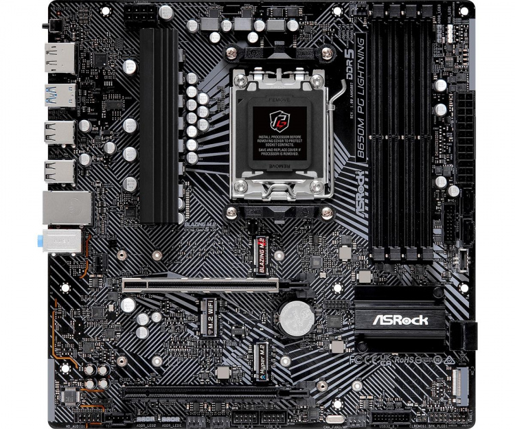 ASROCK B650M PG Lightning-hovedkort Micro ATX AM5-sokkel DDR5