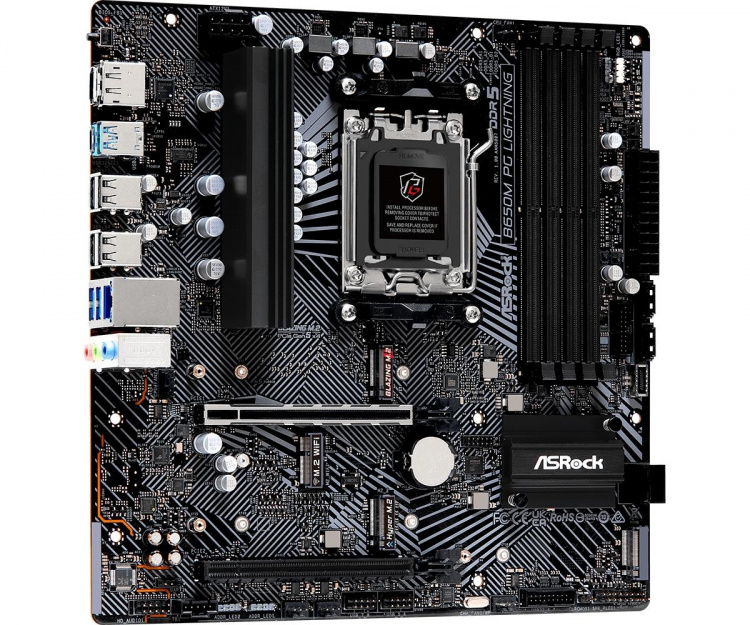 ASROCK B650M PG Lightning-hovedkort Micro ATX AM5-sokkel DDR5
