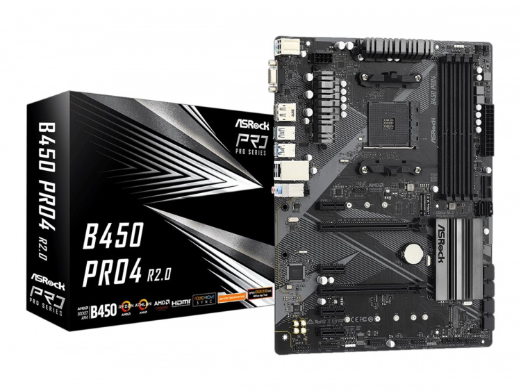 ASROCK B450 Pro4 R2.0 ATX AM4 AMD B450 ASROCK B450 Pro4 R2.0 ATX AM4 AMD B450